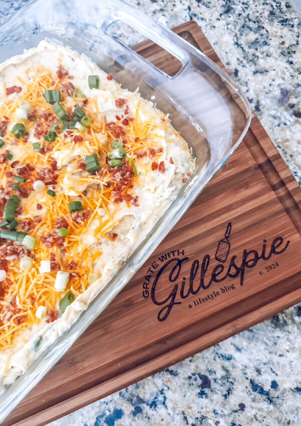 twice baked potato casserole on board