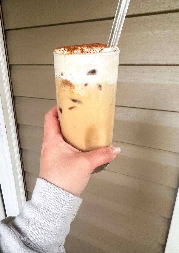 cold foam topped iced latte